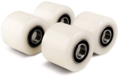 Set of 4 x Pallet Truck Rollers (4-pack kit, Diameter 82mm Width 70mm) Nylon Load Roller/Wheel with Ball Bearings 20mm bore, size 82x70x20mm 700kg