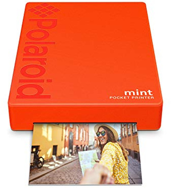 Polaroid Mint: Taschendrucker mit Zink-Papier. Bluetooth für Android- und iOS-Geräte. Druckt in selbstklebendem Zink-Papier 2x3- Rot