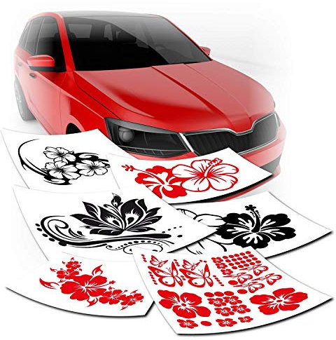 Autoaufkleber & Autotattoos Aufkleber für Autos | Hibiskus | Blumen Motive frei konfigurierbar ✓ Farbe ✓ Folie ✓ Größe ✓ Motiv