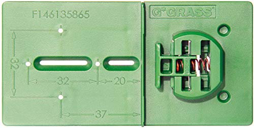 Gedotec Bohrschablone Topfband Bohrlehre Möbelscharnier GREEN JIG GRASS | Schablone für Lochreihe mit 32 mm Raster | MADE IN AUSTRIA | Kunststoff PVC grün | 1 Stück - Anreißlehre komfort