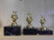 Fanshop Lünen Bowling Pokal 3er Serie Kids Turnier Trophäe - Geburtstag - (Gold) - Figur - Pokale - mit Gravur - (pf15)