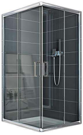 Idralite Box Mampara de Ducha Rectangular 70x90 H185 Transparente 6mm Mod. Alabama