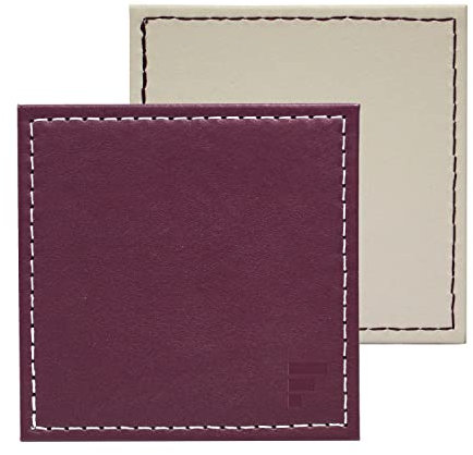 Freeform DUO Glasuntersetzer | Pflaume/Stein | 10 x 10 cm | 4er Set | Beidseitig nutzbares Platzdeckchen Abwaschbar | Bis 90° Celsius hitzebeständig | Glasuntersetzer Kunstleder