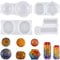HQdeal 4 Stück Schmuck Silikonform Gießform, Epoxidharz Formen, DIY Harz Casting Formen für Schmuckherstellung Anhänger Halskette Ohrringe Dekoration, Einschließlich rund, Lange Spalte, Sechseck