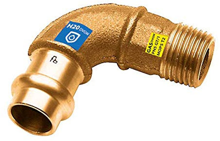 Frabo Gas - Wasser Kombifitting Pressfitting V Kontur Winkel 90° I mit R Gewinde 1/2x18mm