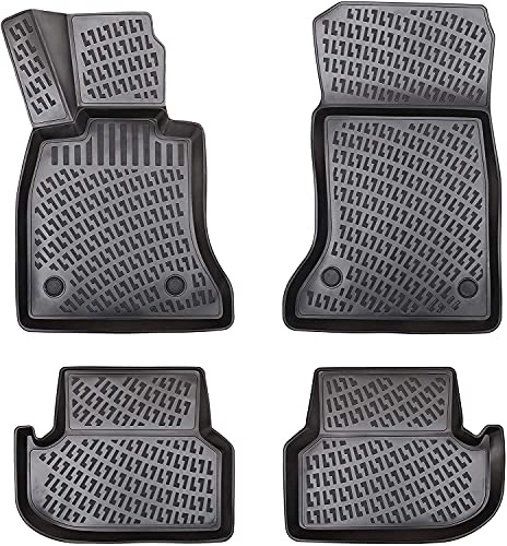 ELMASLINE 3D Gummimatten Set für BMW 5er (F10) 2013-2016 | Fußmatten Set mit hohem Rand - Zubehör