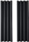 MRTREES Vorhang Blickdicht Gardinen Thermovorhang mit Ösen Verdunklungsvorhang Ösenschal Vorhänge Kurz Modern 225×140cm(H×B) Schwarz 2er Set für Hotels Büros Wohnzimmer Schlafzimmer Kinderzimmer