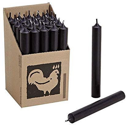 Stabkerzen 10 Stück Tafelkerzen durchgehend gefärbt Spitzkerzen für die Tisch-Deko zur Hochzeit Weihnachten & Party Farbe: Schwarz Höhe:18cm