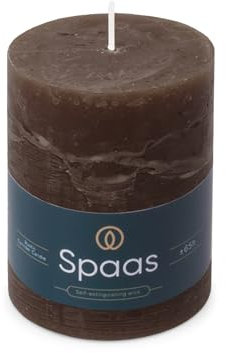 Spaas Rustik-Stumpenkerze Kerze, 80/110 mm, 65h, dunkelbraun