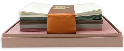 FarbenFroh by GUSTAV NEUSER 25x Farbige Karten blanko mit passendem Umschlag und Einlegeblätter in Creme in DIN A6/ DIN C6 - Harmonie-Farben in Pastelltönen ideal für Einladungen und Geschenke