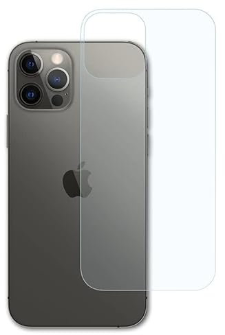 atFoliX Schutzfolie kompatibel mit Apple iPhone 12 Pro Backcover Folie, ultraklare FX Displayschutzfolie (3X)