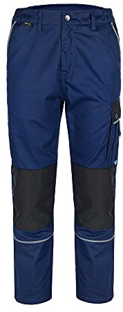 TMG | Leichte Arbeitshose für Herren, lang, ideal für Sommer, dunkelblaue Cargohose mit Kniepolster & Taschen | Gr. 46