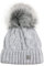 Ever Bloom Strickmütze Damen Zopfmuster, Beanie Mütze mit Kunstfell Bommel Abnehmbar, made in EU, Warme Wintermütze mit Fleece Innenfutter Hochwertig, Mütze Farben:Grau