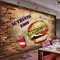 YXTSmurals Fototapete 3D Effekt Retro Burger Getränk Fototapeten Vlies Tapeten Wandtapete Vliestapete Wandbild Wand Schlafzimmer Wohnzimmer Büro Küche