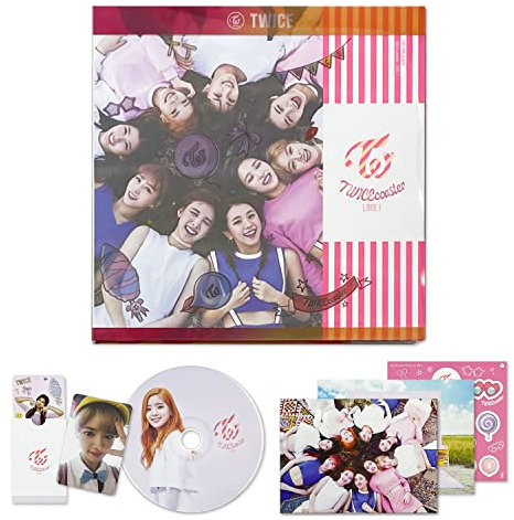JYP Ent. - TWICE - [3rd Mini Album] -TWICECOASTER : LANE 1- Photobook + Sticker + 2 Photos + CD-R + Selfie Photo Card + Hologram TT Photo Card - Neon magenta