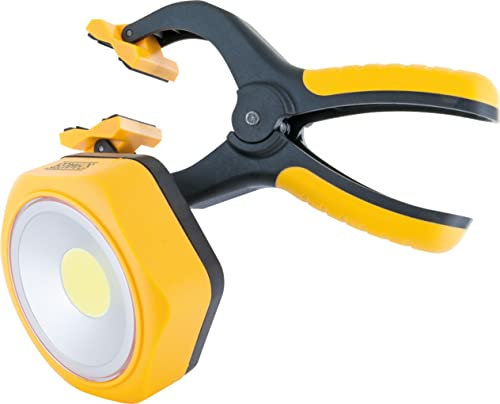 SCHWAIGER WLK250 Arbeitsleuchte Klammerlicht Arbeitslampe Klammerleuchte Arbeitsstrahler Klemmleuchte LED-Strahler Baustelle Werkstatt 360° drehbar fixierbar gelb schwarz
