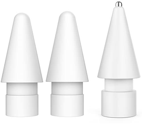 BEAUDOM Lot de 3 pointes Apple Pencil pour Apple Pencil 2e et 1e génération - 2 pointes de rechange ultra sensibles pour Apple Pencil + 1 pas d'usure - Contrôle précis - Pointe fine - Blanc