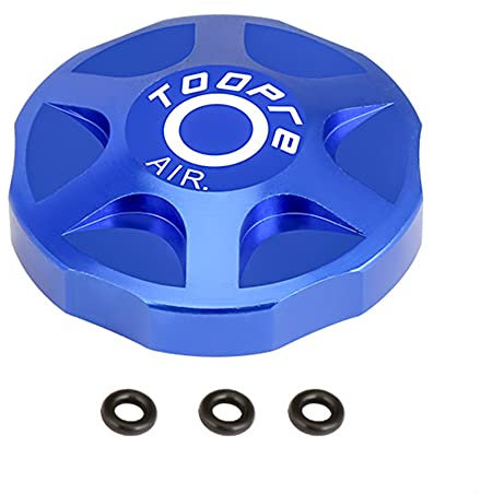 popyes Bouchon de Valve Fourche Avant de Vélo de Montagne Anti-poussière, Capuchon de Valve Fourche VTT, Couvercle de Valve de Gaz d'air en Alliage d'aluminium d'absorption des Chocs (Bleu)