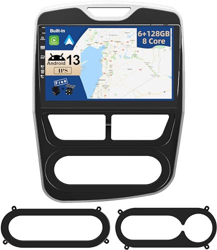 JOYX - [6G+128G] - Android 12 Autoradio Passt für Renault CLIO (2013-2016) - Eingebaut DSP/Carplay/Android Auto - Kamera MIC KOSTENLOS - 10.1” 2 Din -Unterstützung SWC 4G WiFi DAB Fast-boot 360-Kamera