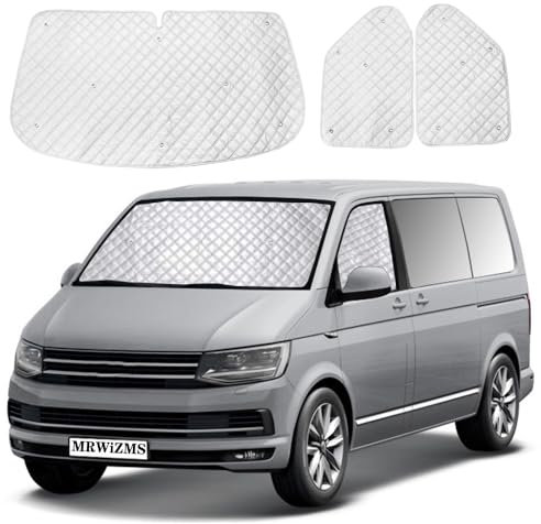 Termicos para Furgonetas VW T5 T6, Parasoles termicos para Furgonetas, Parasol de Aluminio Premium no Tejido con protección UV, Parabrisas de VW Mejorado (VW T6)