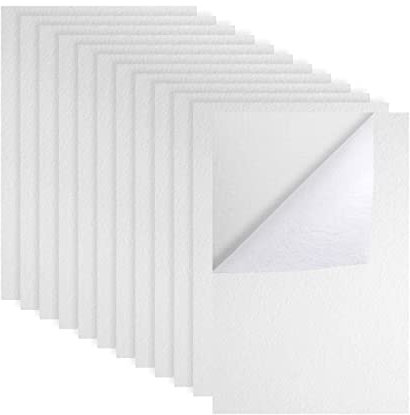 12 Bögen Selbstklebende Filzblätter, 20x30cm Klebrige Filzblätter Filz Basteln Klebriger Filzstoff Weich Schubladeneinlage für Schmuckkästchen Schubladen DIY Basteln (Weiß)