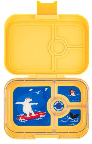 Yumbox Panino M Lunchbox (Yoyo Yellow) - mittelgroße Brotdose mit 4 Fächern | Kinder Bento Box für Kindergarten, Schule, Erwachsene, Gelb