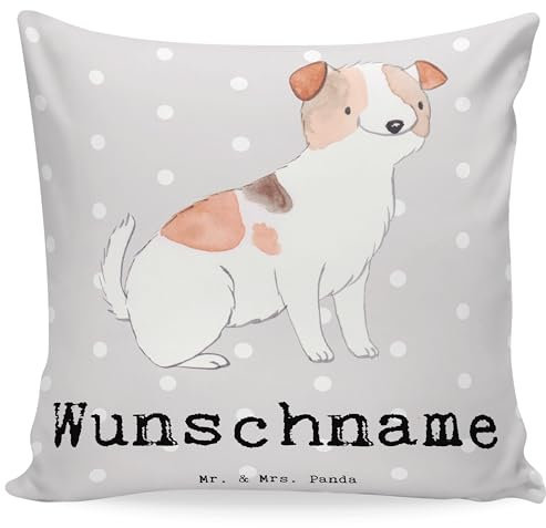Mr. & Mrs. Panda Kissen personalisiert Jack Russel Terrier Lebensretter - Personalisierte Geschenke, Kissenbezug, Babykissen mit Namen, Kuschelkissen, Geschenk, Personalisiertes