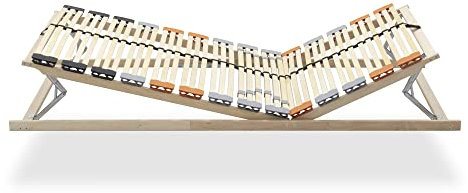 i-flair 7-Zonen Lattenrost TFlexTrio 42 Federleisten 100x200 cm Lattenrahmen mit Mittelgurt - Hergestellt in der EU - mit Kopf- und Fußverstellung