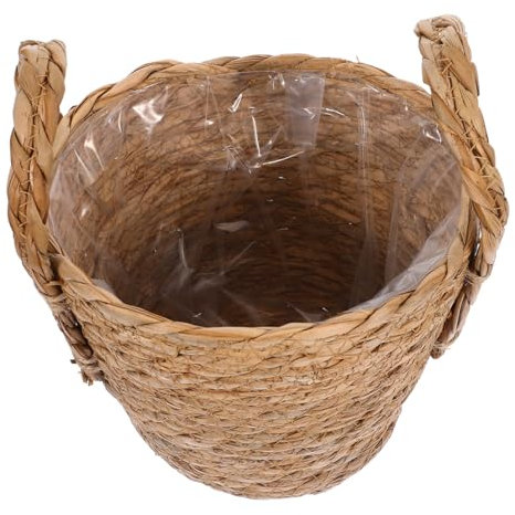TOPBATHY 1stk Blumentopf Aus Stroh Korbpflanzgefäße Für Zimmerpflanzen Seegras Pflanzer Korb Korbaufbewahrung Seegraspflanze Blumentopfpflanzer Geflochtene Büro Bohemien Premium-algen Grob