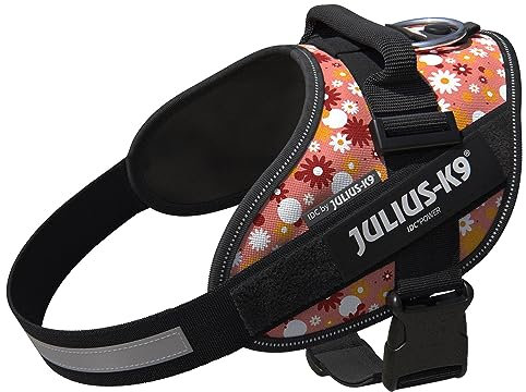 Julius-K9, IDC Powergeschirr, Größe: XL/2, Pink mit kleinen Blumen