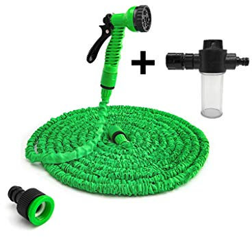 Gartenschlauch Erweiterbarer Flexibler Wasserschlauch Schlauch Kunststoffschläuche Rohr mit Spritzpistole zum Bewässern von Autowaschspray (Size : 100FT-30M Extended