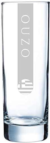 BergWald Ouzo Gläser 170cl 12er Set OUZO | Spülmaschinenfest | Ouzoglas 17cl mit Lasergravur 12 Stück