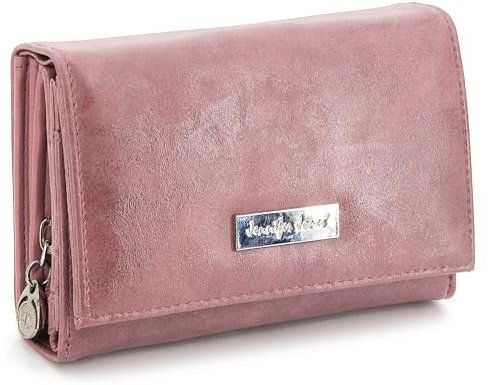 ekavale Damen Geldbörse viele Fächer, Damen Portemonnaie aus Kunstleder, Geldbeutel für Frauen (Pink)