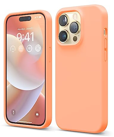 elago Liquid Silicone Case Kompatibel mit iPhone 14 Pro Hülle (6.1), Hochwertiges Silikon, Ganzkörperschutz - 4 Schichten stoßfeste Handyhülle, kratzfestes weiches Mikrofaserfutter (Koralle)