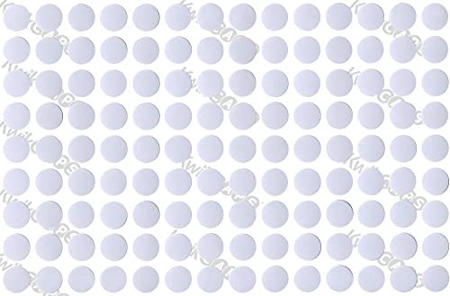 KwikCaps PVC Alpinweiss Selbstklebende 3M Schrauben-Abdeckungen Abdeckkappen Nägel Cam flach [126 Stk. x 13 mm Durchmesser]