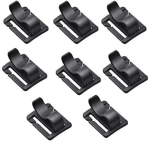 Yurosiay 5 Stück Trinkschlauch Clip Tragbarer Schlauchklemme Rucksack Taktische Rohrschellen Verstellbarer Trinkschlauch Halter Wasserschlauch Clip für Rucksack Molle Trinkschlauch Clip Schwarz