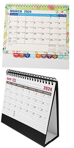 STOBOK Desktop-Kalender 2 Stück Eisen Büro- Dekorativer Kalender Leerer Kalender 2024 Countdown-Kalender 2024 Kalender Ornament Kalender
