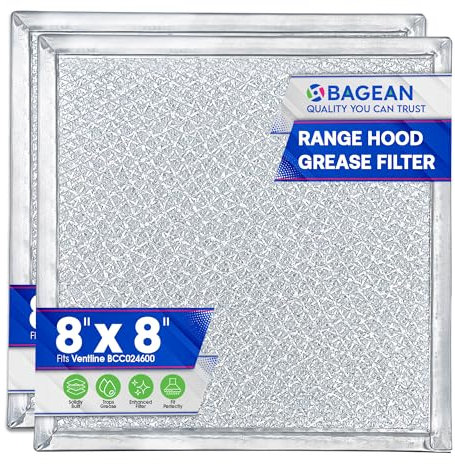 Bagean Replacement Range Hood Filter 8x8 - Aluminium Mesh Grease Filter for Range Hood - Compatible with Ventline BCC024600 - Modern Style