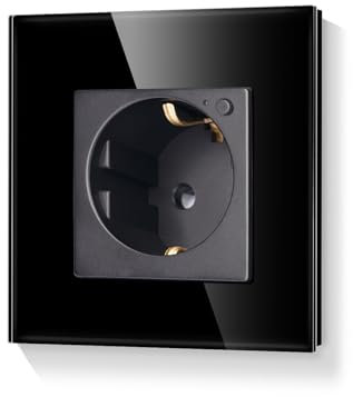 LIAONFOY WIFI WLAN Smart Steckdose TUYA Smartlife APP Steuerung kompatibel mit Alexa,Google Home,Timing-Funktion und Bluetooth Wifi Steckdosen Schuko Steckdose Schwarz 100-240V 86mm 2.4 GHz