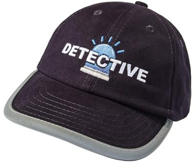 (A) Reflektierende Polizei Mütze Kinder - Detective Cap - Reflektoren Kappe für Jungen - Police Basecap - Detektiv FBI (One Size/Reflektor Navy)