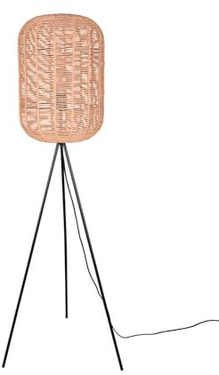 FRANKYSTAR Runa - Lámpara de pie difusor grande de metal negro y cuerda de 35 cm de altura. 150 cm