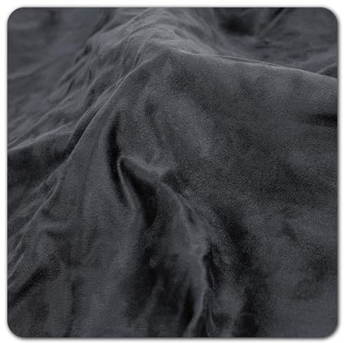 Folindo® Mikrofaserstoff Folie Dunkel Grau 60 x 152cm - Selbstklebende Luftkanal Autofolie Blasenfrei - Wildleder Velours Optik Strech Dehnbar