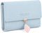 RRANCharltu Porte Monnaie Femme Cuir PU Porte Feuilles pour Femme Longueur Moyenne Lisse et Souple Petit Portefeuille Femme, Bleu Ciel