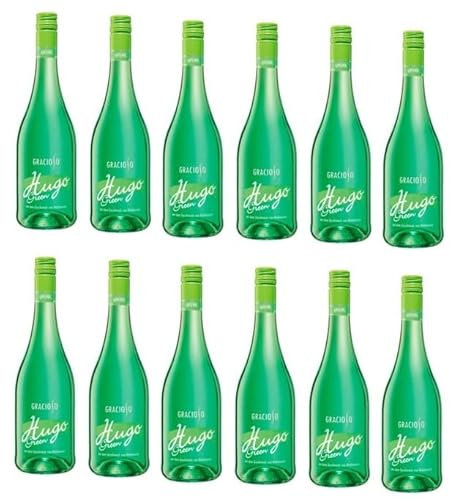 12 Flaschen Graciosa Hugo green Waldmeister Geschmack a 750ml 6,9% Vol. + Space Riegel von Onlineshop Bormann