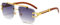 Junsika Übergroße Randlose Quadratische Sonnenbrille für Herren und Damen Klassische Retro Designer Holzimitat Gradient Schwarz Sonnenbrille