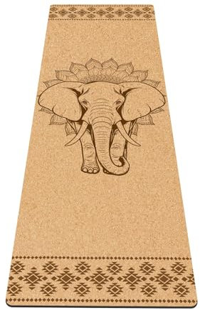 Fiita Premium Yogamatte Kork rutschfest: aus Naturkautschuk rutschfest & Kork, natürlich & nachhaltig, großzügige Maße (183x61x0,5cm), natürliche Yogamatte rutschfest Yoga Matte