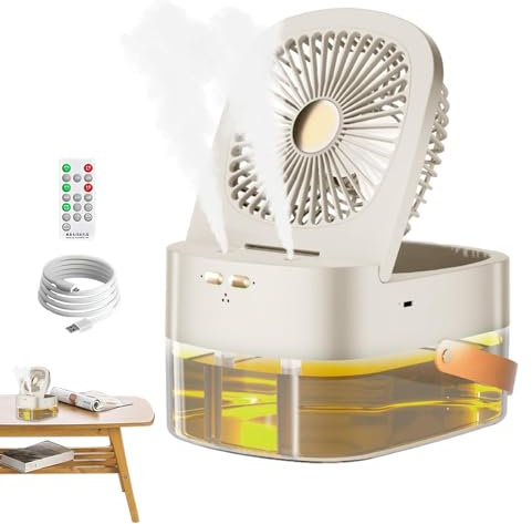 Cyhamse Mister Fan, ventilador de niebla de agua pulverizada - Agua de ventilador de niebla de pulverización de mesa - Ventilador de agua pulverizado eléctrico de escritorio USB para mesa, hogar,