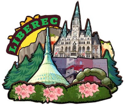 Liberec Tschechischer Kühlschrankmagnet, 3D-Kühlschrankmagnet, Holz, Stadt, Reise, Souvenirs, handgefertigt, Handwerk, Kühlschrankmagnete, Aufkleber, Heimdekoration, Sammlung, Geschenk