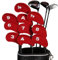 10 Stück Schlägerkopfhüllen für Eisen Schlägerhauben Golf Langer Hals Schützen Golfschläger mit Anzahl Print (Rot)