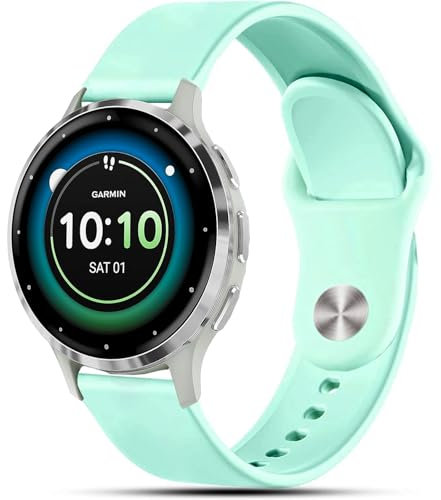 VELULYX Correa silicona compatible con Garmin Vivoactive 4S/Venu 2S/Venu 3S/Vivomove 3S, correa deportiva 18mm para Fossil Ladies Gen 6/Gen 5E/Fossil Ladies Q Venture HR Gen 4/Withings Steel HR 36mm